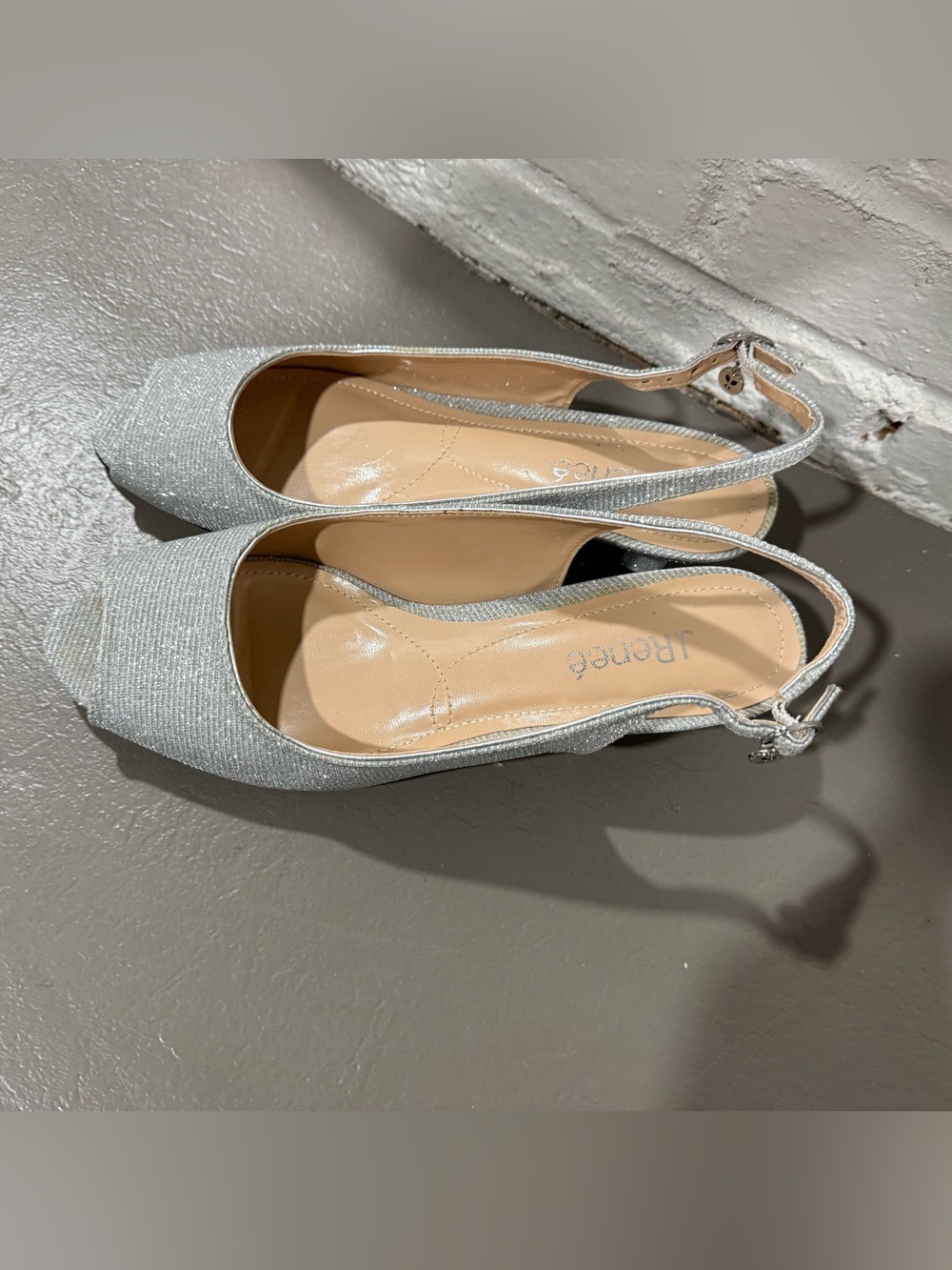 J.Renee Sparkle Silver Slingback Heels